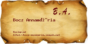 Bocz Annamária névjegykártya