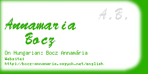 annamaria bocz business card
